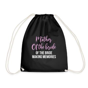 Brides Mom Mother Of The Bride Brautmutter Shirt - Turnbeutel - Schwarz - Vorne