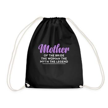 Brides Mom Mother Of The Bride Brautmutter Shirt - Turnbeutel - Schwarz - Vorne