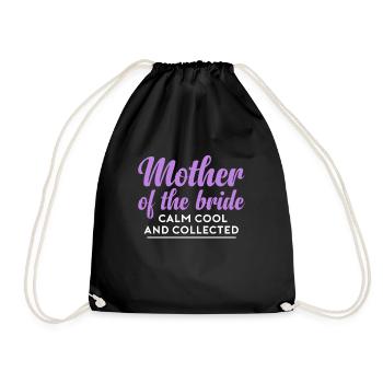 Brides Mom Mother Of The Bride Brautmutter Shirt - Turnbeutel - Schwarz - Vorne