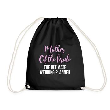 Brides Mom Mother Of The Bride Brautmutter Shirt - Turnbeutel - Schwarz - Vorne