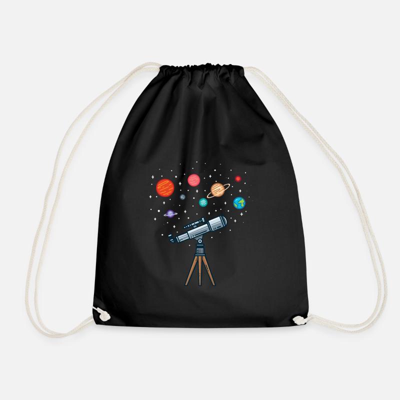astronomy - Drawstring Bag - black