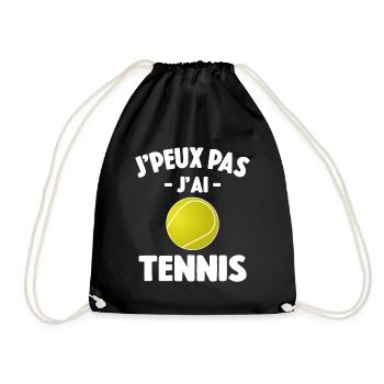 Je Peux Pas J'ai Tennis Idée Joueur Cadeau Drôle - Sac de sport léger - noir - Devant