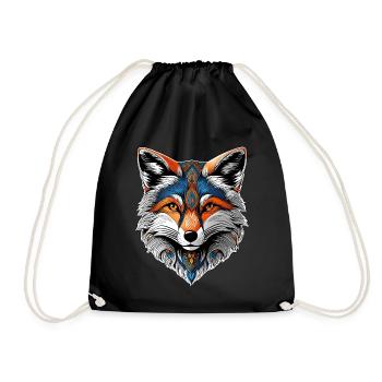 La tête d'un beau renard - Sac de sport léger - noir - Devant