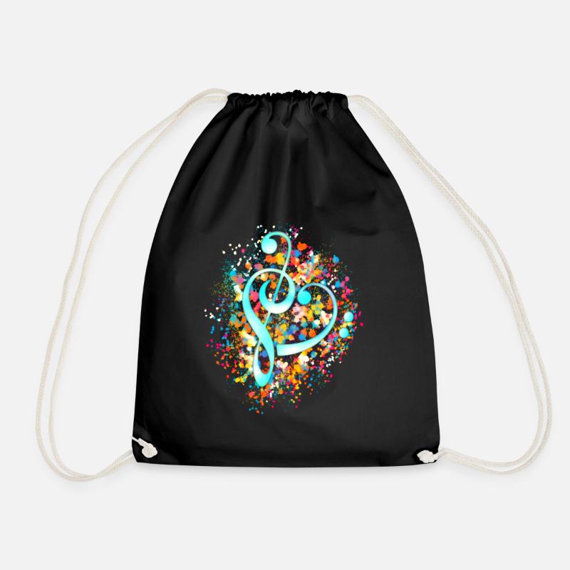 Sheet Music Music Music Notes Bass Notes - Drawstring Bag - black