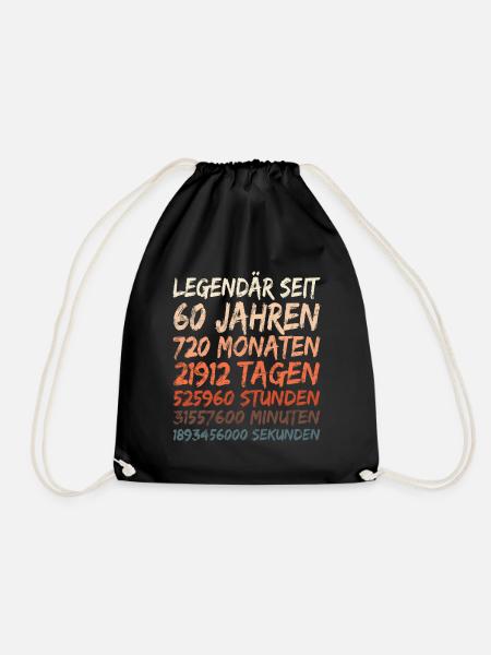 60. Geburtstag - Legendär seit 60 Jahren - Turnbeutel - Schwarz