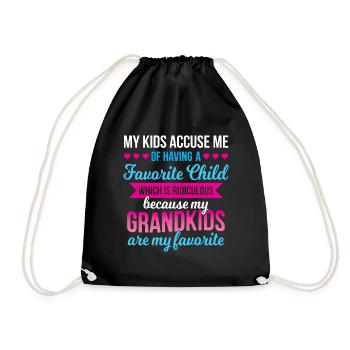Mes petits-enfants sont mon cadeau de grand-mère drôle préféré - Sac de sport léger - noir - Devant