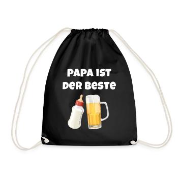 Papa ist der Beste - Turnbeutel - Schwarz - Vorne