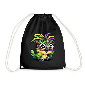 Perroquet Mardi Gras, Plumage Coloré - Sac de sport léger - noir - Devant