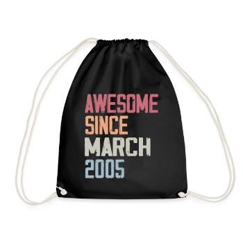2005 Mars Naissance Anniversaire Mars 2005 Cadeau - Sac de sport léger - noir - Devant
