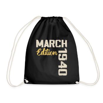 Mars 1940 Cadeau Anniversaire Mars 1940 - Sac de sport léger - noir - Devant