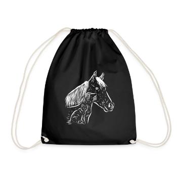 Cheval, chien et chat - Sac de sport léger - noir - Devant