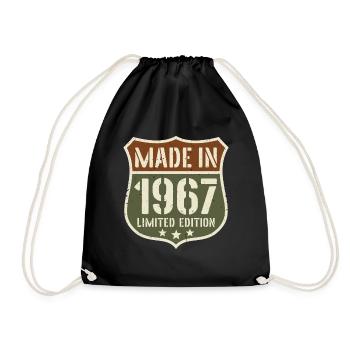 1967 Born Birthday Year of birth 1967 Gift - Drawstring Bag - black - Front