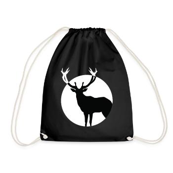 deer - Drawstring Bag - black - Front