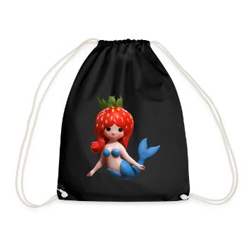 Sirène aux fraises - Sac de sport léger - noir - Devant