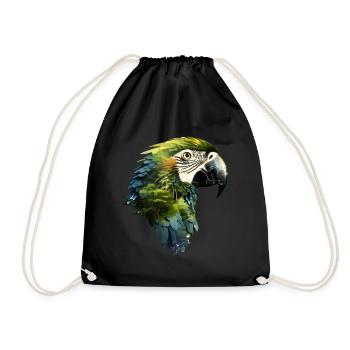 Parrot - Drawstring Bag - black - Front