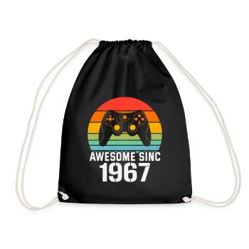 1967 Birthday Gift For All Gamers 1967 - Drawstring Bag - black - Front