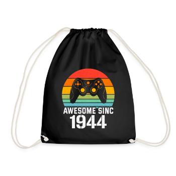 1944 Birthday Gift For All Gamers 1944 - Drawstring Bag - black - Front