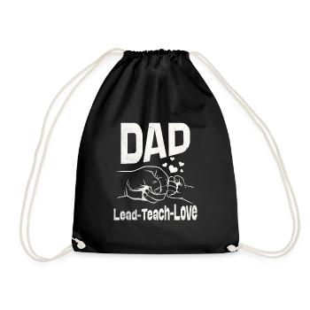 Dad Lead teach love - Drawstring Bag - black - Front