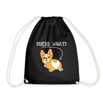 Corgi - Turnbeutel - Schwarz - Vorne