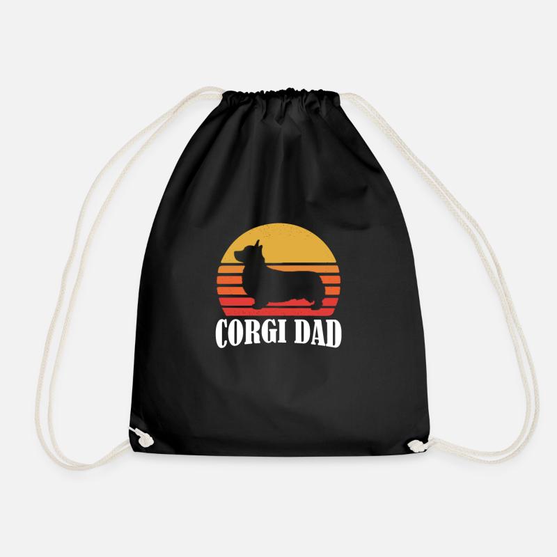 Corgi - Drawstring Bag - black
