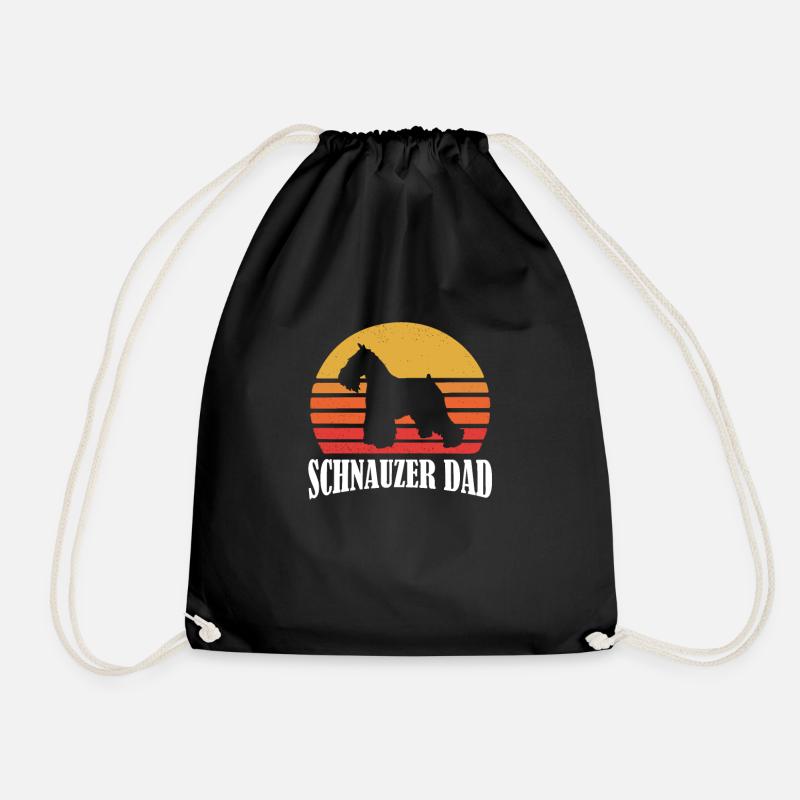 Schnauzer - Drawstring Bag - black