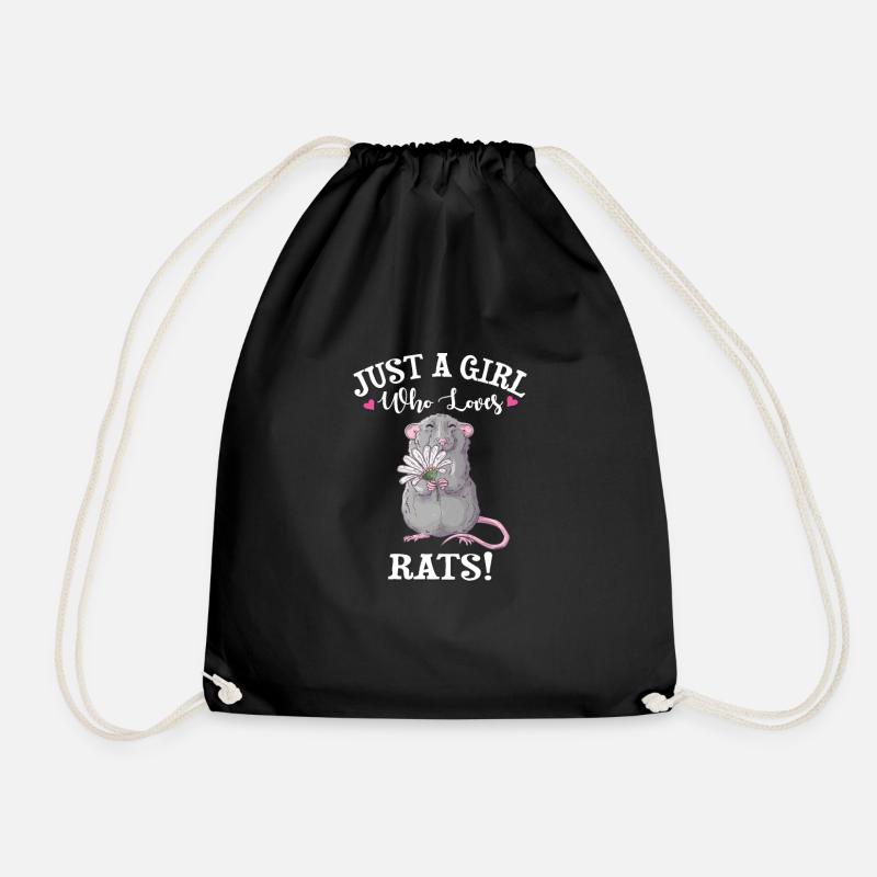 Pet Rat - Drawstring Bag - black