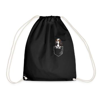 Cavalier King Charles Spaniel - Drawstring Bag - black - Front