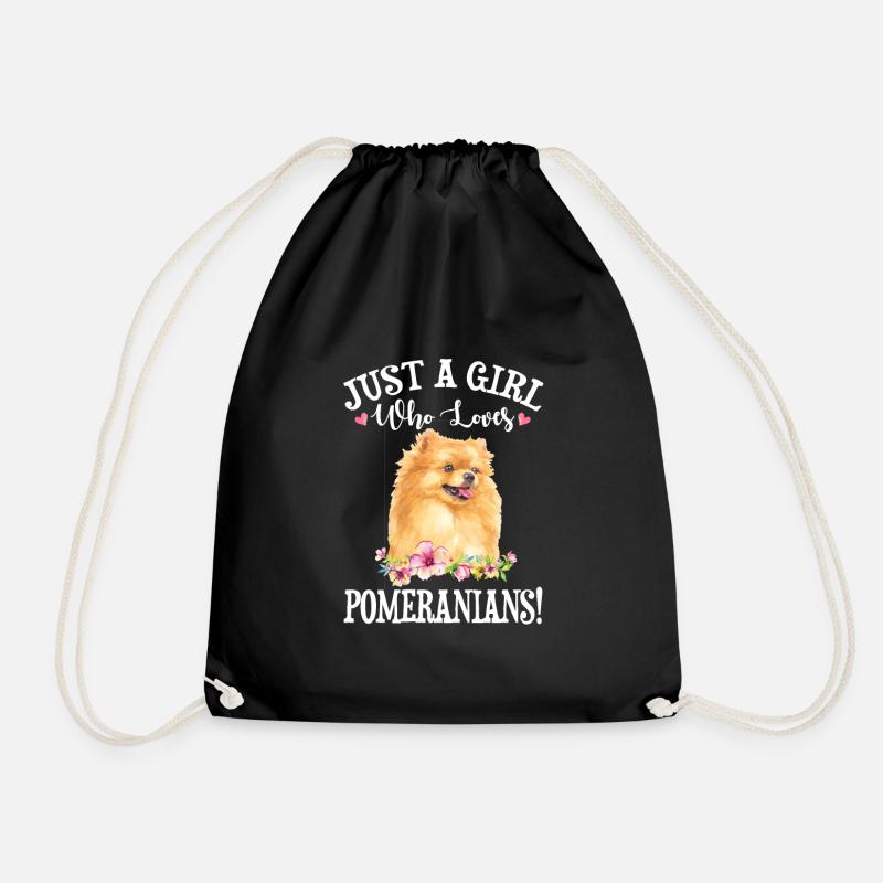 Pomeranian - Drawstring Bag - black