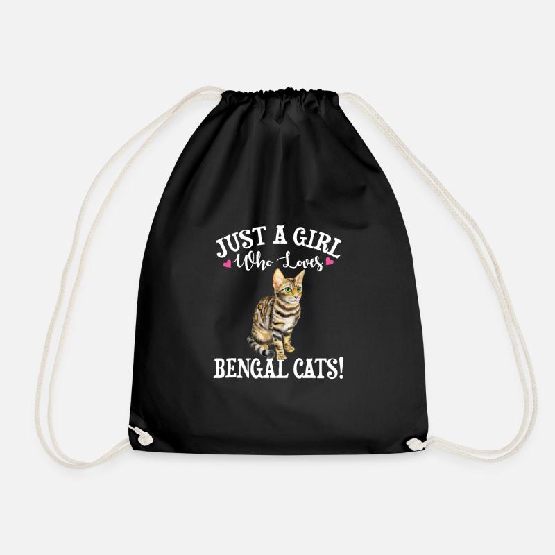 Bengal Cats - Drawstring Bag - black