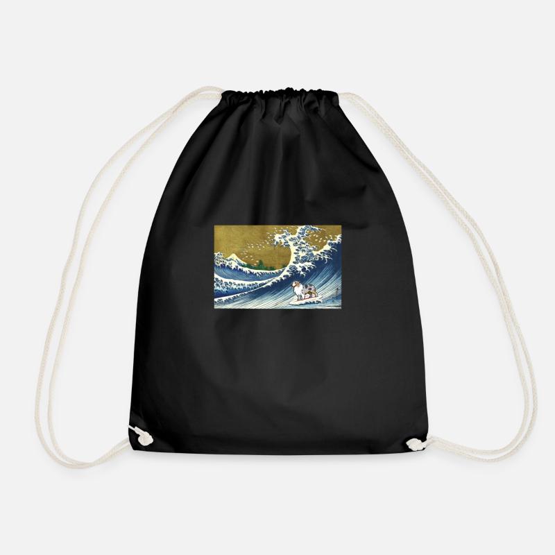 Blue Merle Australian Shepherd - Drawstring Bag - black