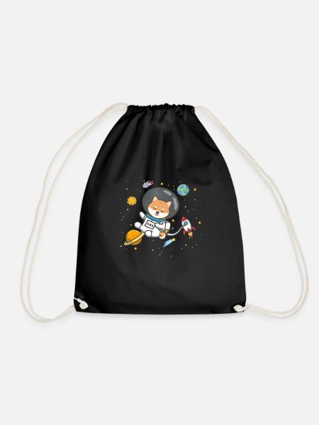 Shiba Inu - Drawstring Bag - black