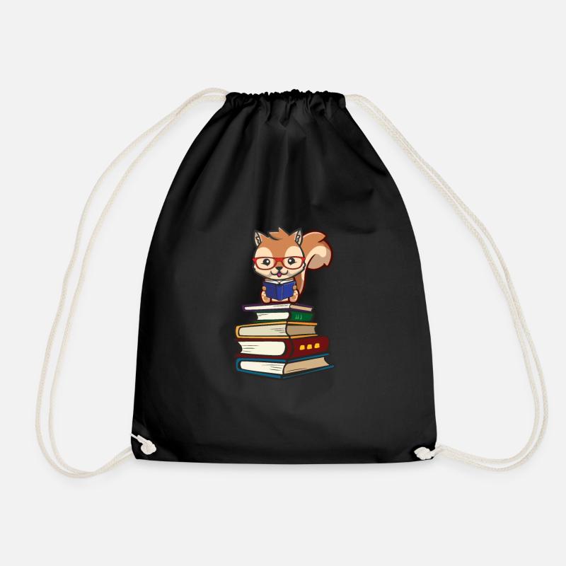 Squirrel - Drawstring Bag - black
