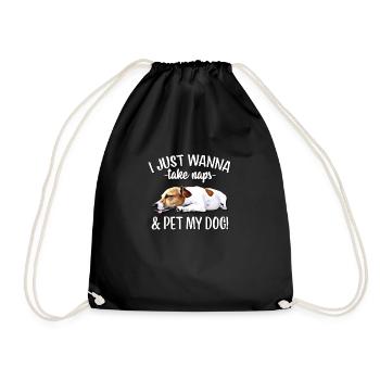 Jack Russell - Drawstring Bag - black - Front
