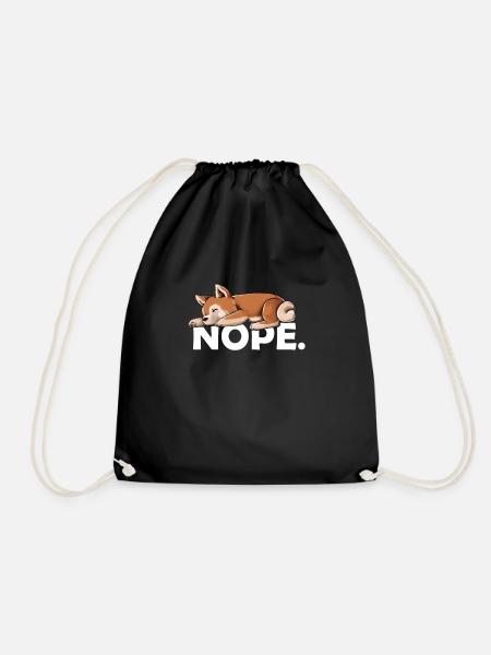 Shiba Inu - Drawstring Bag - black