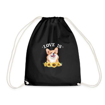Corgi - Turnbeutel - Schwarz - Vorne