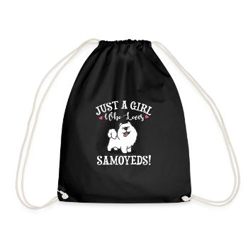 Samoyed - Drawstring Bag - black - Front