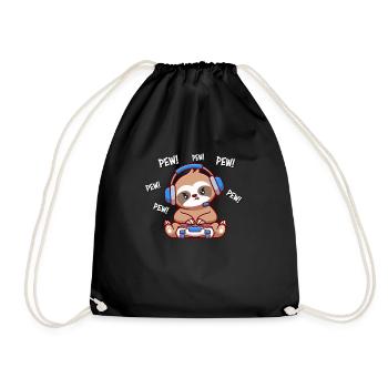 Sloth - Drawstring Bag - black - Front
