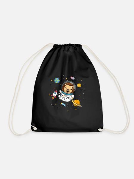 Hedgehog - Drawstring Bag - black