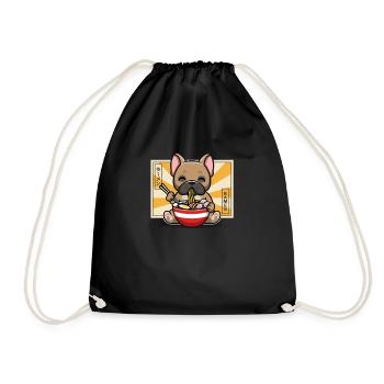 French Bulldog - Drawstring Bag - black - Front