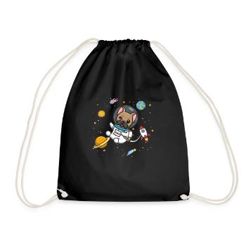 French Bulldog - Drawstring Bag - black - Front