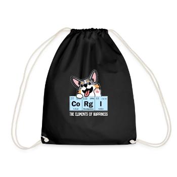 Merle Corgi bleu - Sac de sport léger - noir - Devant