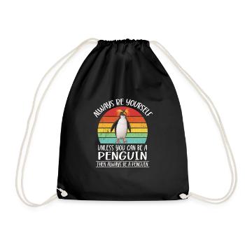 Macaroni Penguin - Drawstring Bag - black - Front