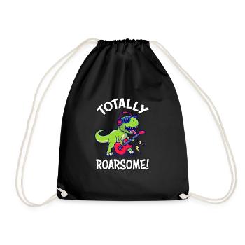 Dinosaure rugissant - Sac de sport léger - noir - Devant