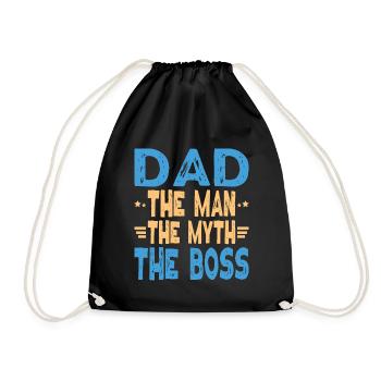 Father's Day Papa - Dad - The Man -The Myth - The - Drawstring Bag - black - Front