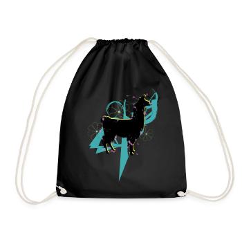Lama Alpaka Fashion - Turnbeutel - Schwarz - Vorne