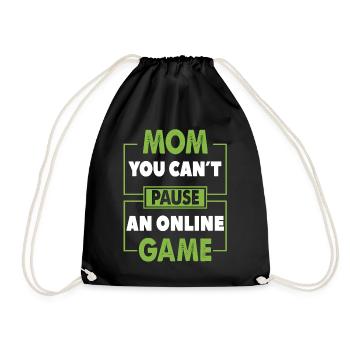 Online gaming nerd funny saying gift geek - Drawstring Bag - black - Front