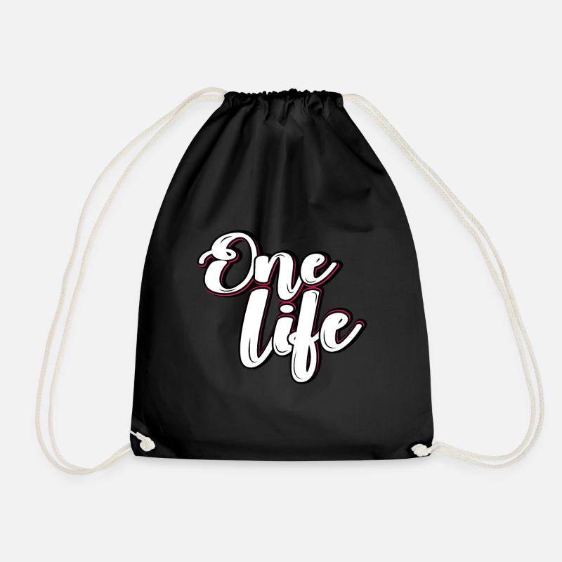 One Life - Drawstring Bag - black