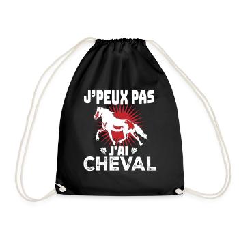 j'peux pas j'ai cheval - Sac de sport léger - noir - Devant