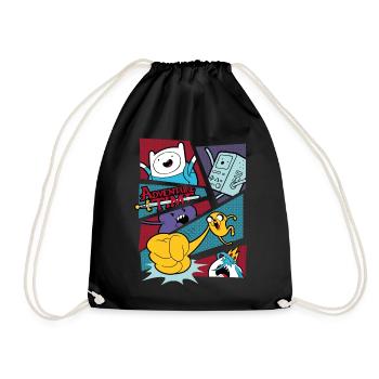 Adventure Time Comic Panel - Drawstring Bag - black - Front