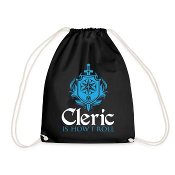 RPG games Cleric is how i roll - Drawstring Bag - black - Front